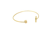 Geo square bar cuff - 18k gold