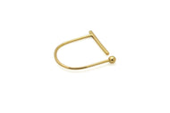 Bar orb open ring - 18k gold