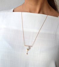 Agate geo bar necklace - 18k gold