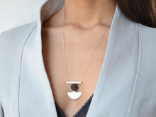 Textured Geo onyx necklace - Silver