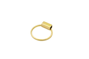 Rectangle hoop ring - 18k gold