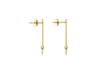 Bar orb earrings - 18k gold