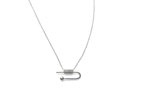 Dainty geometric balance necklace - Silver