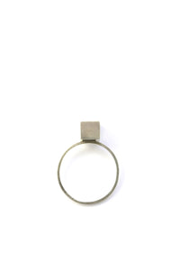 Large cube ring - Silver