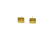 Triangular prism stud earrings - 18k gold